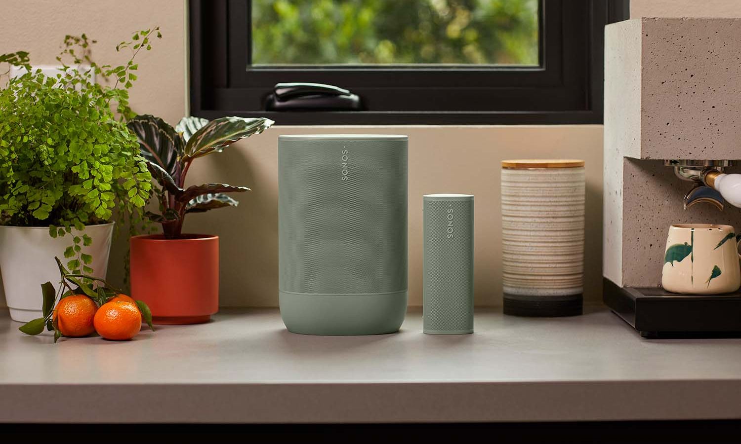 mint green sonos speakers