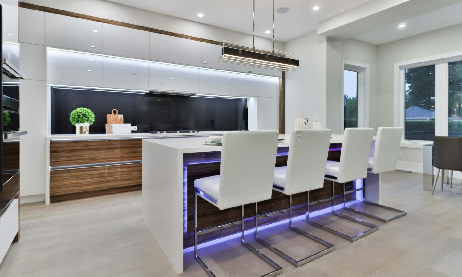 light fixtures in a home dimly lit