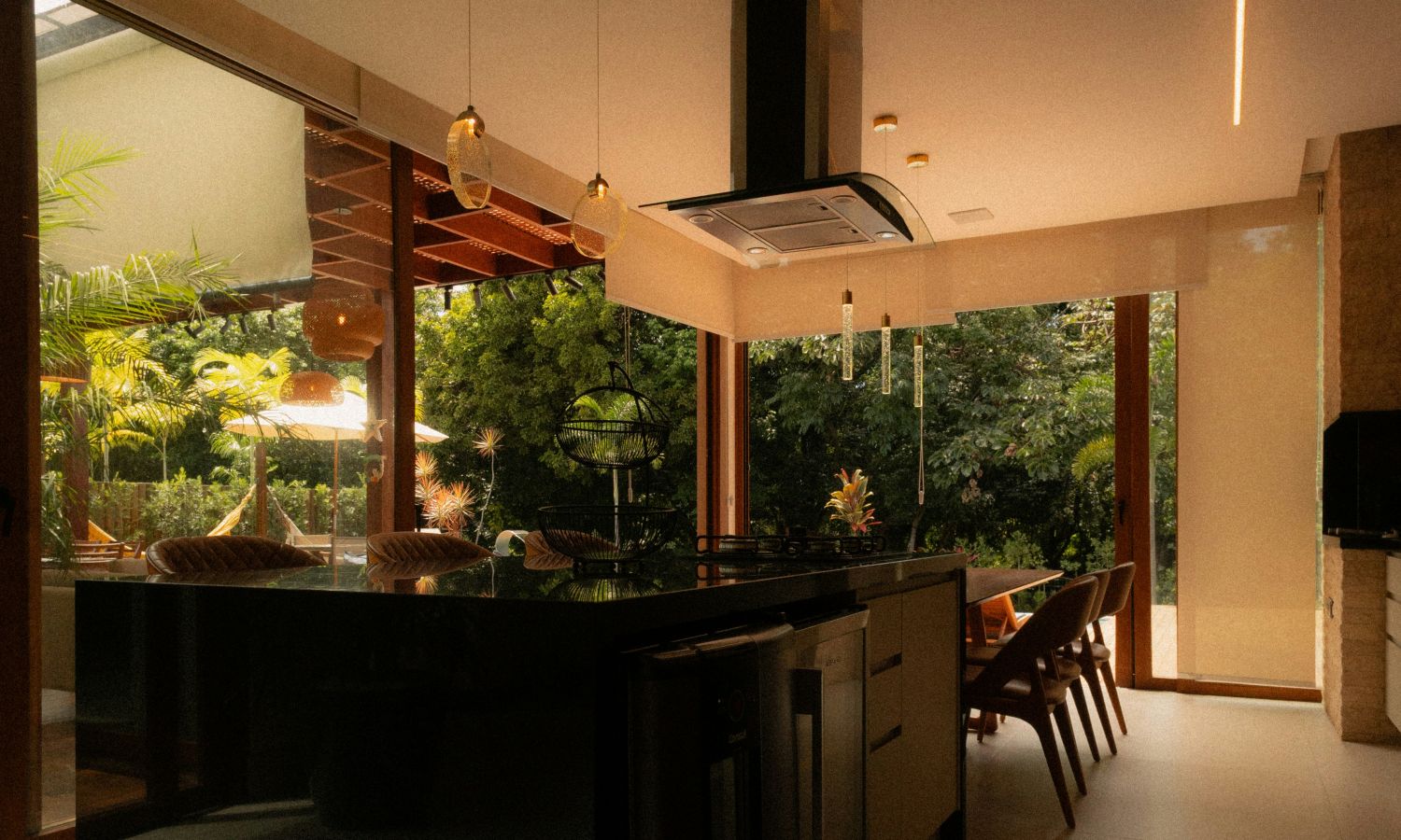 light fixtures in a home dimly lit